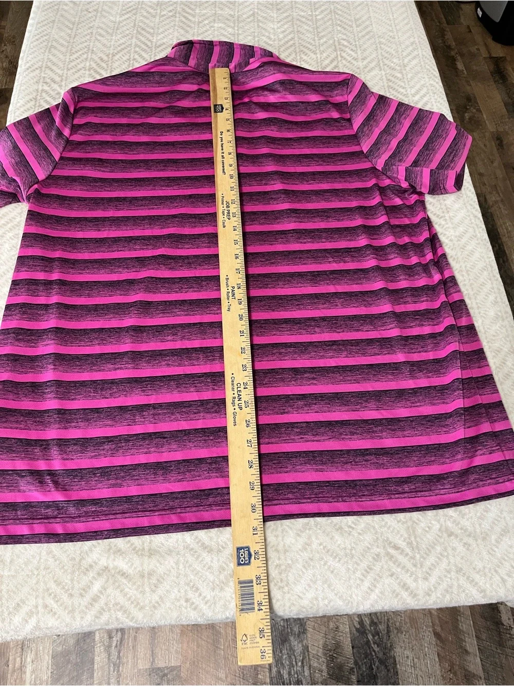 Men's Adidas 2XL Striped Polo Shirt in Hot Pink and Black